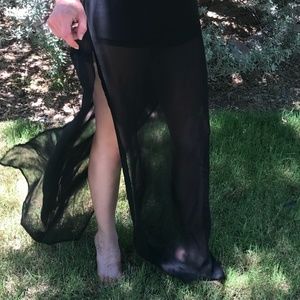 High waisted black skort.